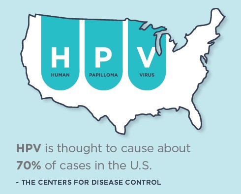 HPV is thought to cause about 70% of cases in the US. 