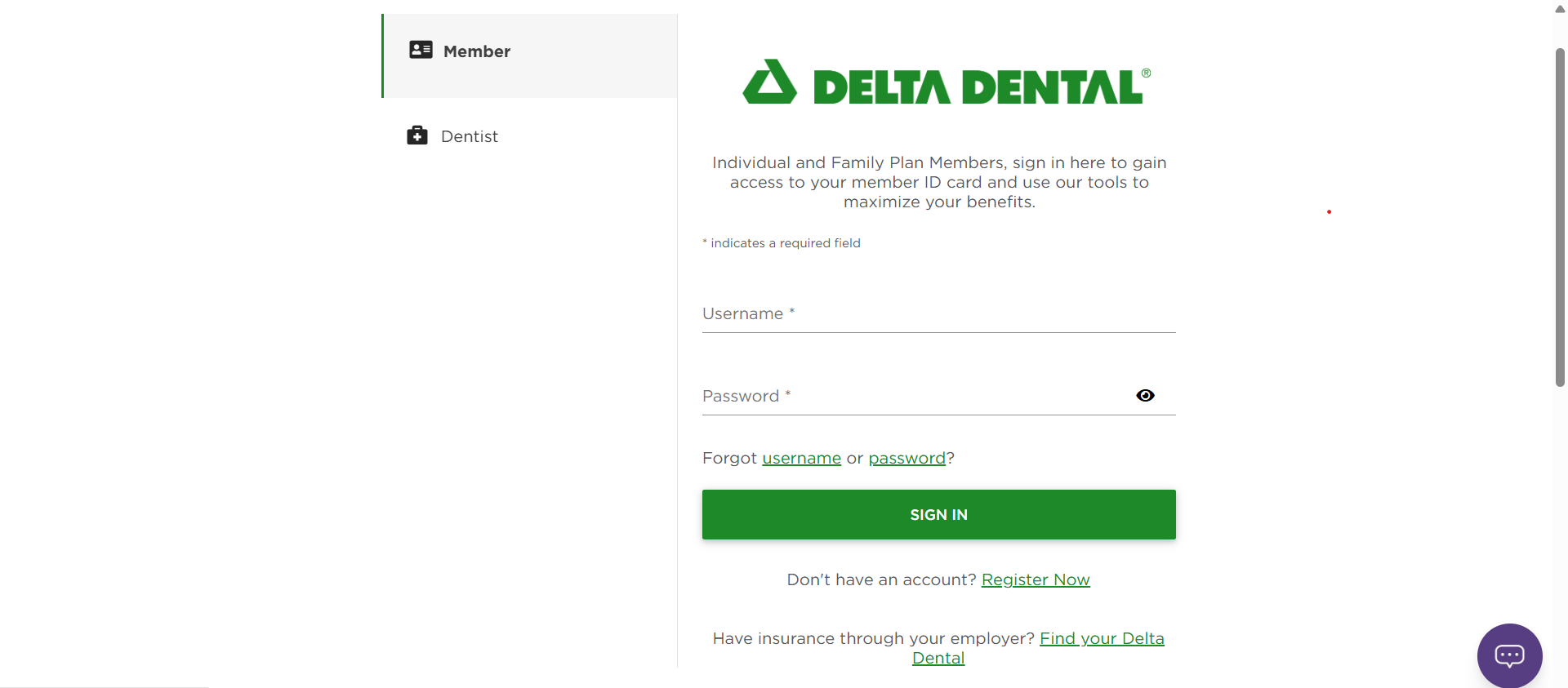 Log in to your Delta Dental Covers Me member account.
